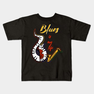 Blues is my life Kids T-Shirt